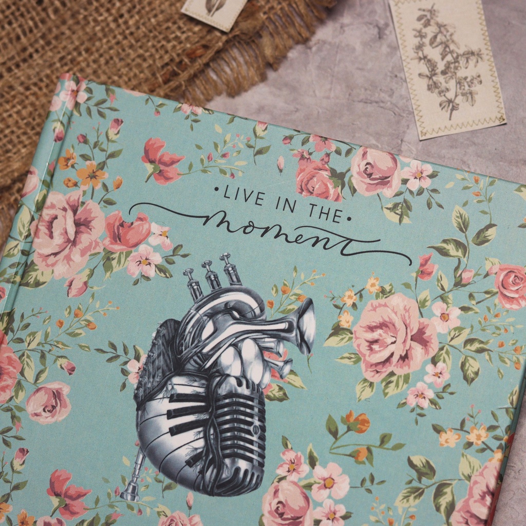 Live in The Moment vintage Notebook