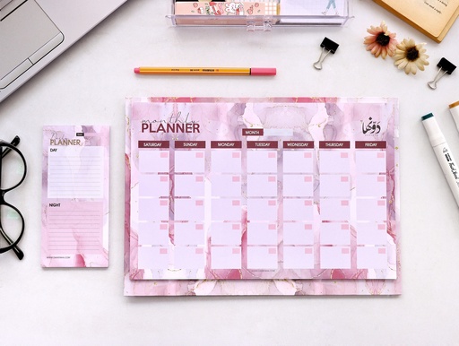 [Desk Calendars] Pink Marble Desk Calendar